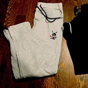 Bkys Lucky Charm ankle zip joggers in grey  Size large